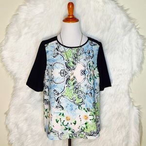 MM Couture Floral Two Tone Top